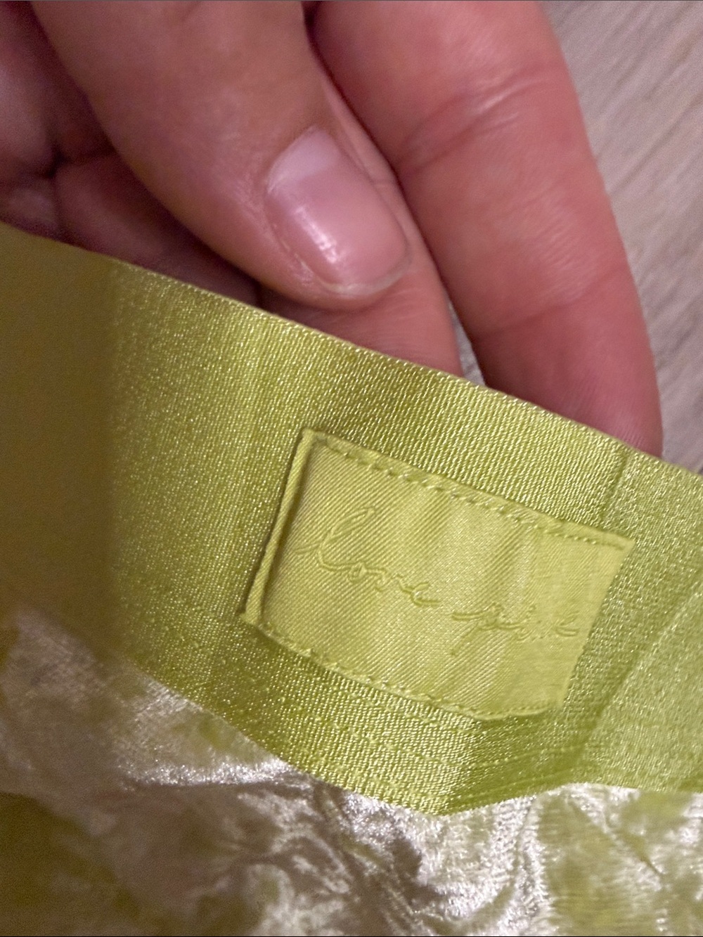 PINK Victoria's Secret Sheer Velvet Boyshorts - Neon Lime - Picture 4 of 5